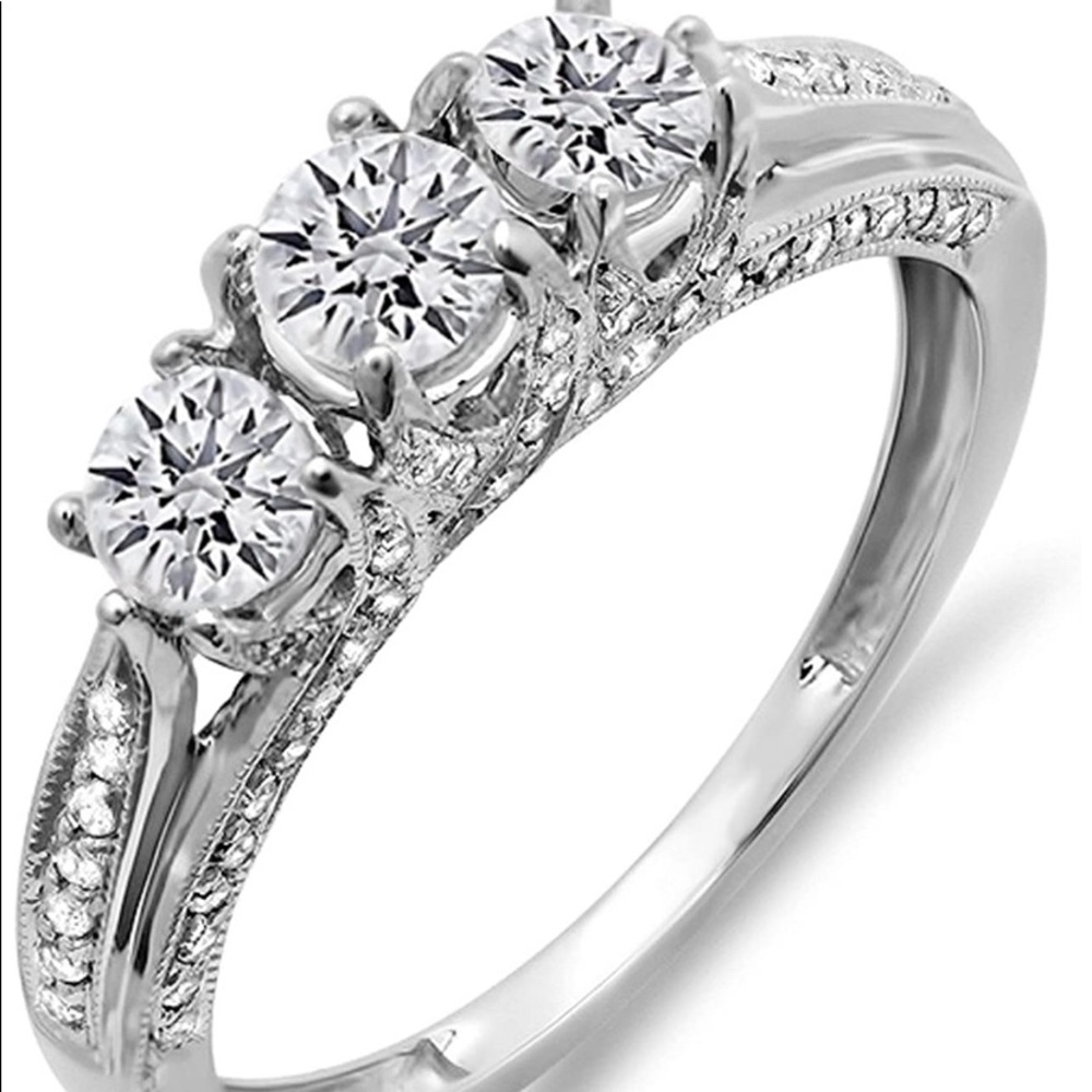 14K Gold Vintage Bridal Engagement Ring 1 CT